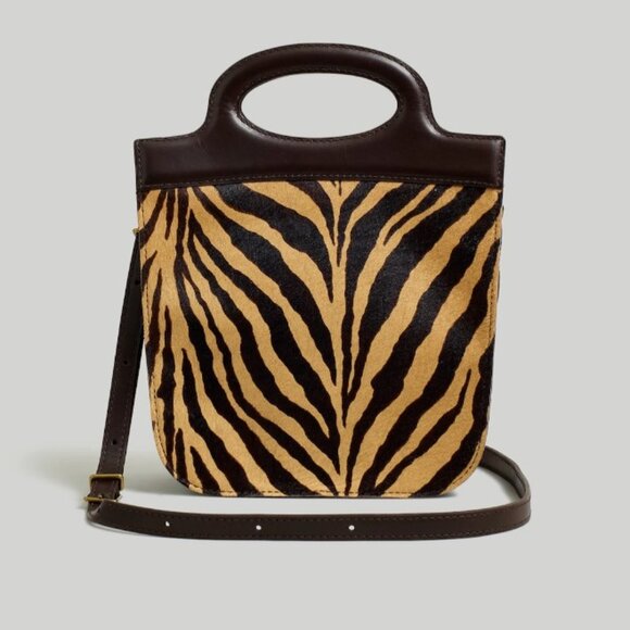 Madewell The Toggle Leather Calf Hair Crossbody Bag in Roasted Espresso Multi - Picture 2 of 13